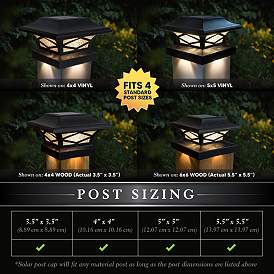 Image3 of Kingsbridge 4 1/4" High Black Dual Lighted LED Solar Post Cap more views