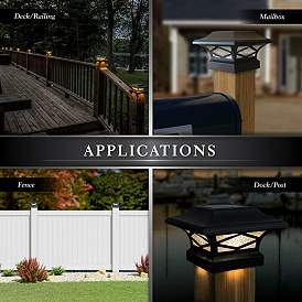 Image5 of Kingsbridge 4 1/4" High Black Dual Lighted LED Solar Post Cap more views