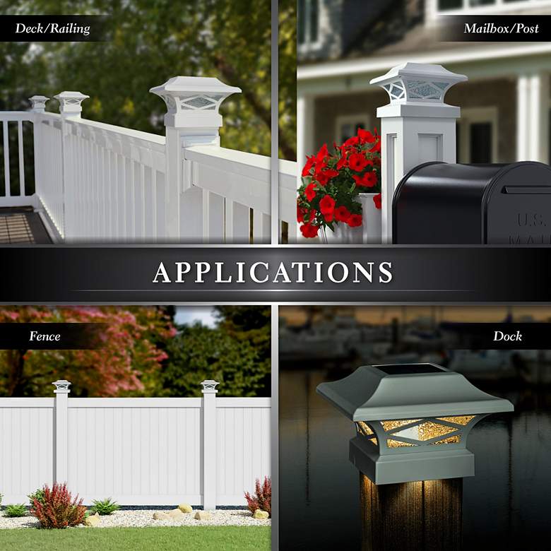 Image 5 Kingsbridge 4 1/4" High White Dual Lighted LED Solar Post Cap more views