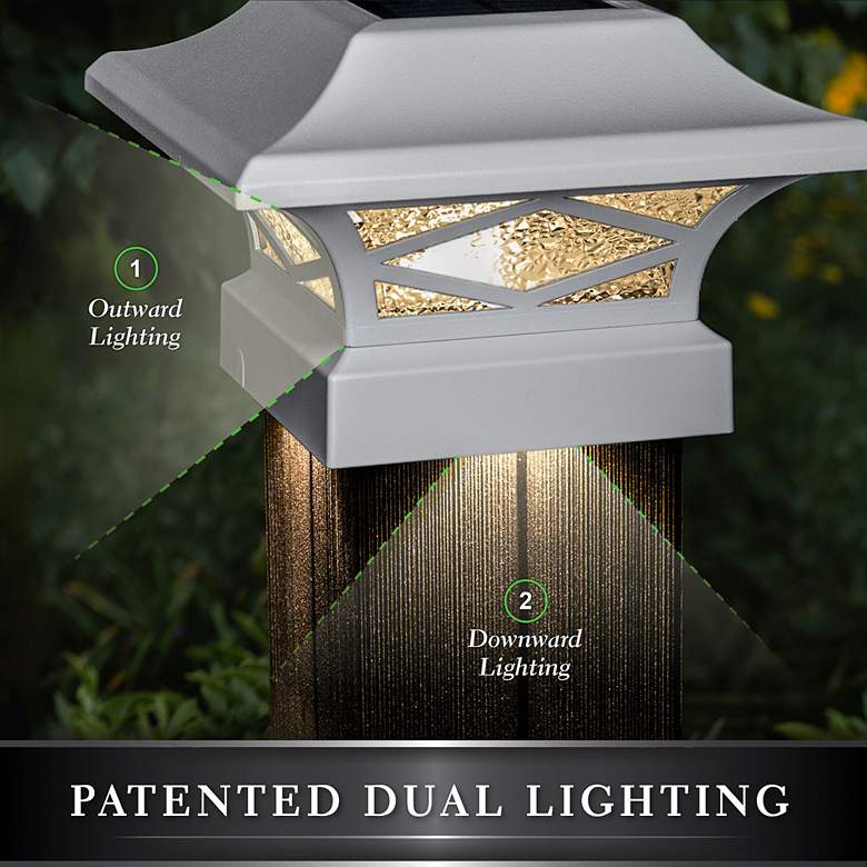 Image 7 Kingsbridge 4 1/4" High White Dual Lighted LED Solar Post Cap more views