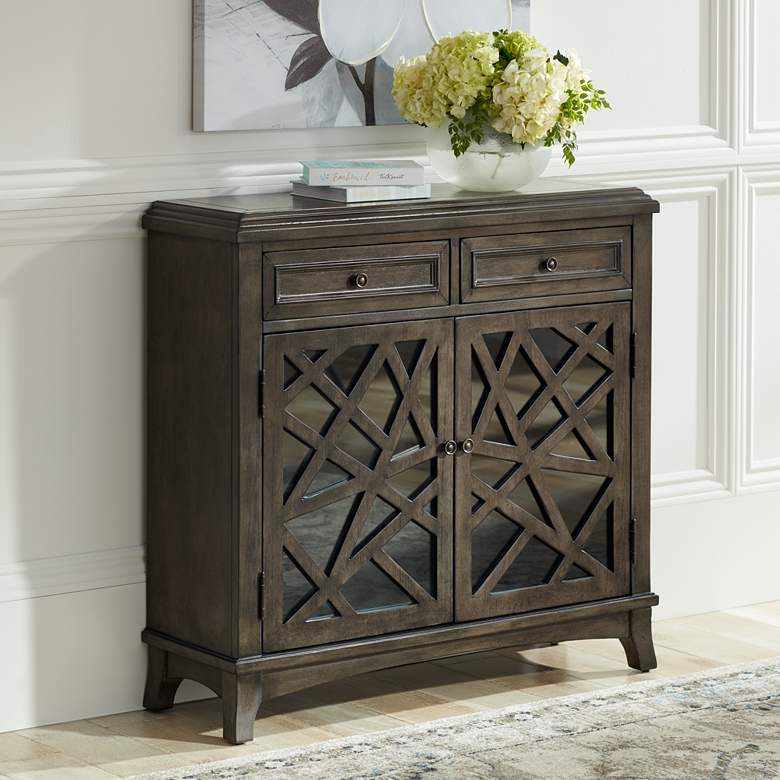 Image 1 Kingsbury Jacobean 38" Wide 2-Door Wood Accent Cabinet