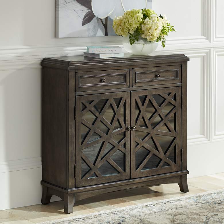 Image 1 Kingsbury Jacobean 38 inch Wide 2-Door Wood Accent Cabinet