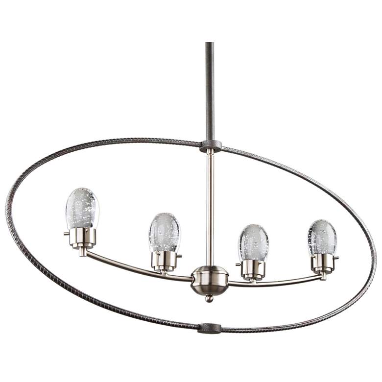 Image 2 Kingsford 36 inch Wide Slate and Brushed Nickel 4-LED Pendant