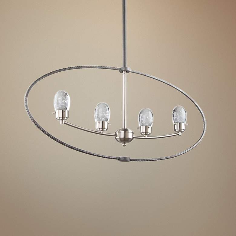 Image 1 Kingsford 36" Wide Slate and Brushed Nickel 4-LED Pendant