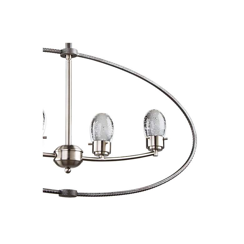 Image 3 Kingsford 36 inch Wide Slate and Brushed Nickel 4-LED Pendant more views