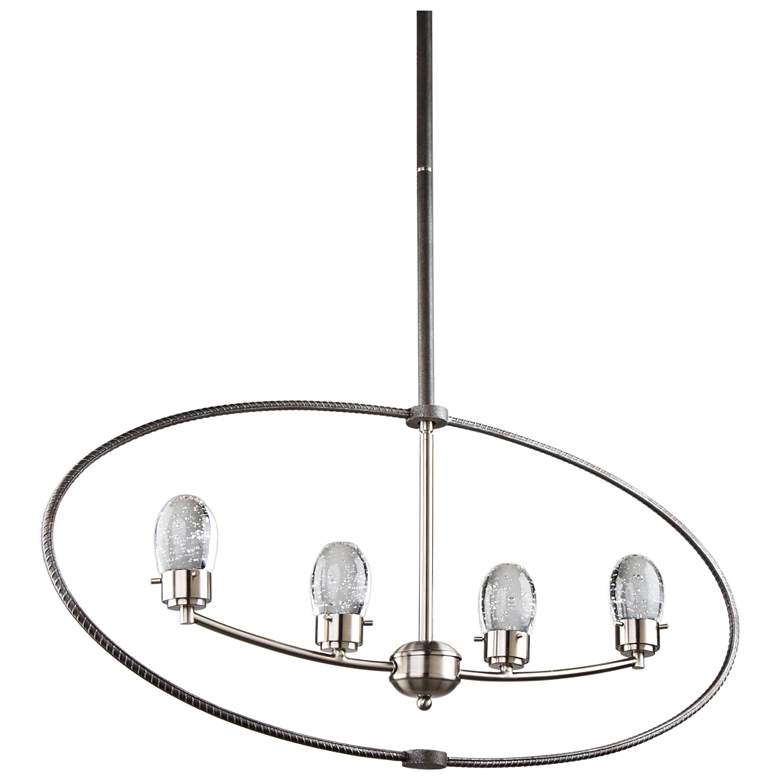Image 4 Kingsford 36 inch Wide Slate and Brushed Nickel 4-LED Pendant more views