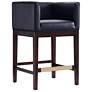 Kingsley 34" Black & Dark Walnut Beech Wood Counter Height Bar Sto