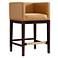 Kingsley 34" Camel & Dark Walnut Beech Wood Counter Height Bar Sto