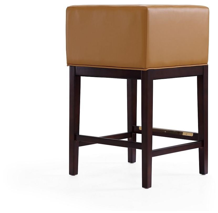 Image 3 Kingsley 34" Camel & Dark Walnut Beech Wood Counter Height Bar Sto more views