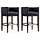 Kingsley Barstool in Black and Dark Walnut (Set of 2)