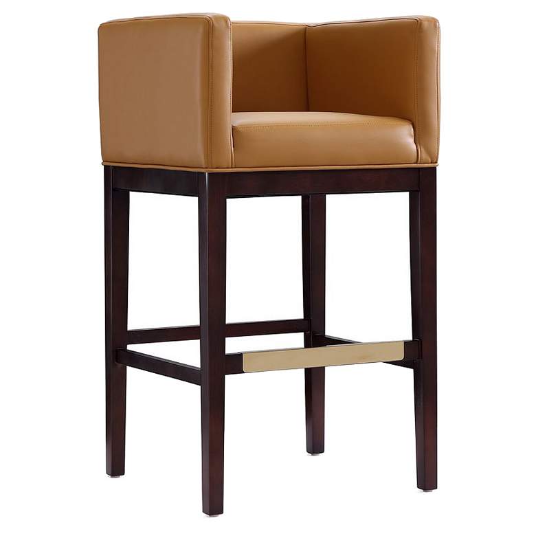 Image 1 Kingsley Barstool in Camel and Dark Walnut