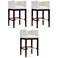 Kingsley Barstool in Ivory and Dark Walnut (Set of 3)