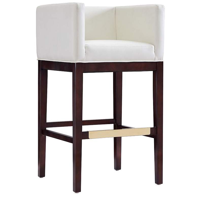 Image 1 Kingsley Barstool in Ivory and Dark Walnut