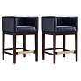 Kingsley Counter Stool in Black and Dark Walnut (Set of 2)