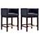 Kingsley Counter Stool in Black and Dark Walnut (Set of 2)