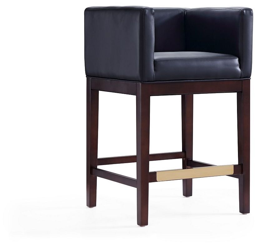 Image 4 Kingsley Counter Stool in Black and Dark Walnut (Set of 3) more views