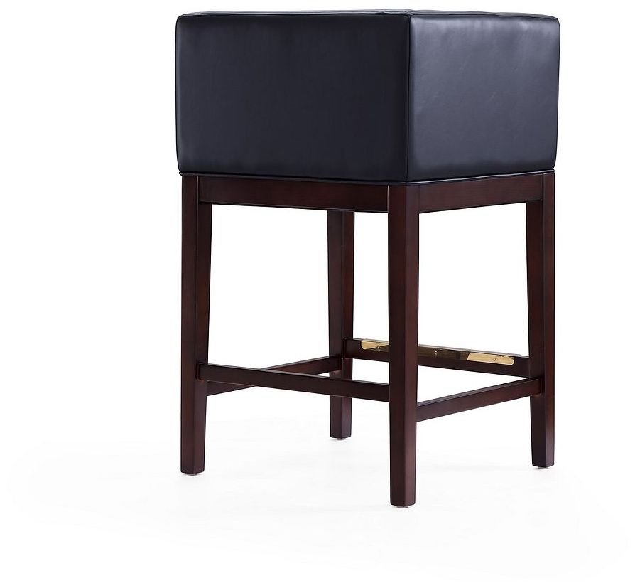 Kingsley Counter Stool in Black and Dark Walnut (Set of 3)