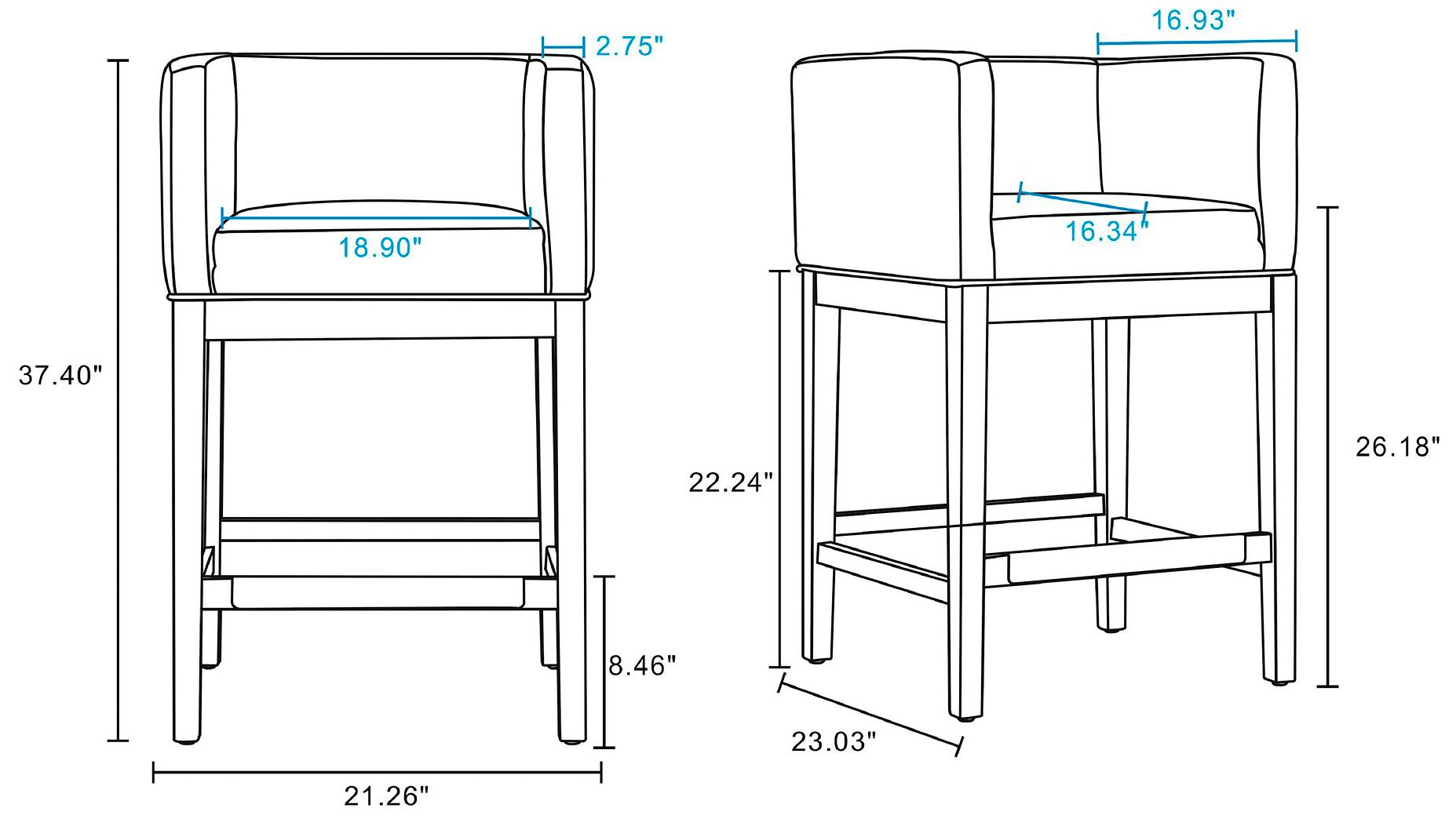 Image 3 Kingsley Counter Stool in Camel and Dark Walnut (Set of 3) more views