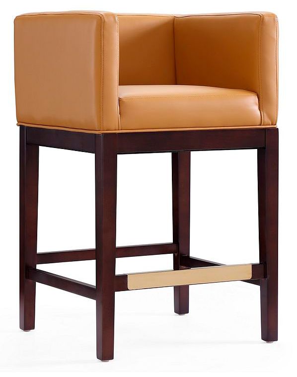 Image 4 Kingsley Counter Stool in Camel and Dark Walnut (Set of 3) more views