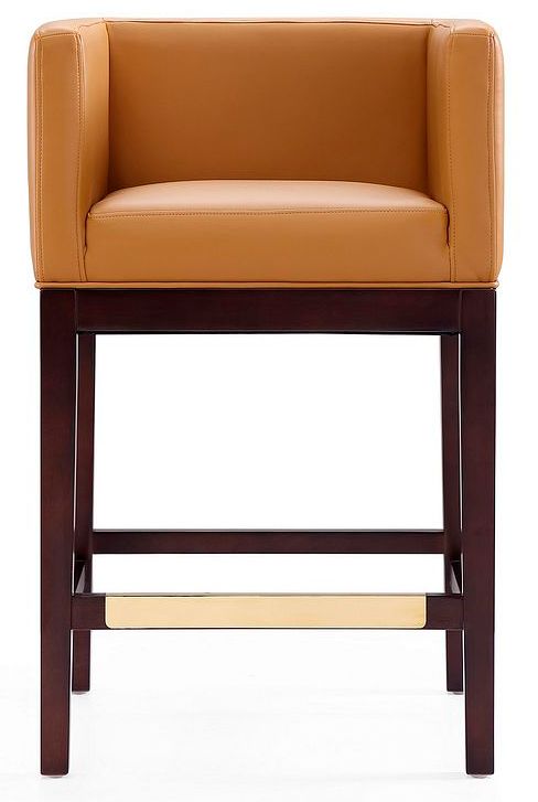 Image 5 Kingsley Counter Stool in Camel and Dark Walnut (Set of 3) more views