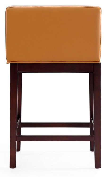 Kingsley Counter Stool in Camel and Dark Walnut (Set of 3)