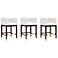 Kingsley Counter Stool in Ivory and Dark Walnut (Set of 3)