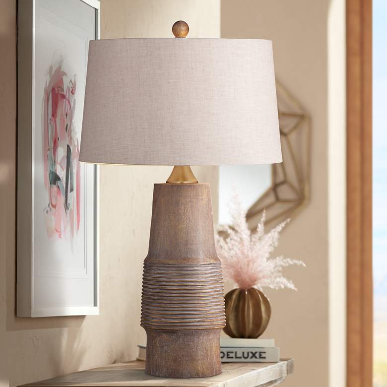 Kingsley Natural Wood Tone LED Table Lamp