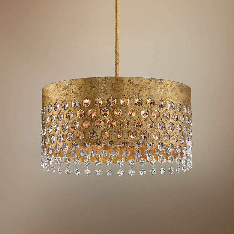Image 1 Kingsmont 18 1/4" Wide Glitz Gold Leaf Pendant Light