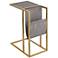 Kingsroad 19" Wide Gold and Gray Accent Table with Magazine Holder