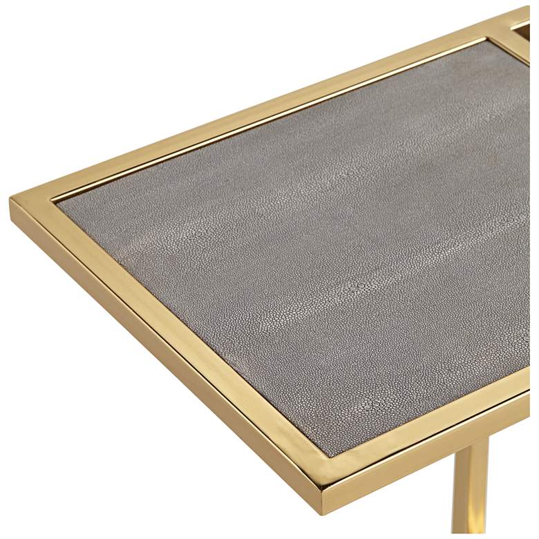 Image 7 Kingsroad 19 inch Wide Gold and Gray Accent Table with Magazine Holder more views