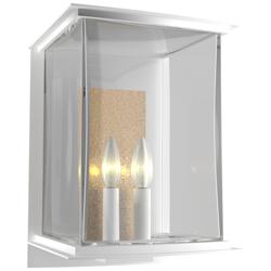 Kingston 10&quot;H Large Soft Gold Accented Coastal White Outdoor Sconce