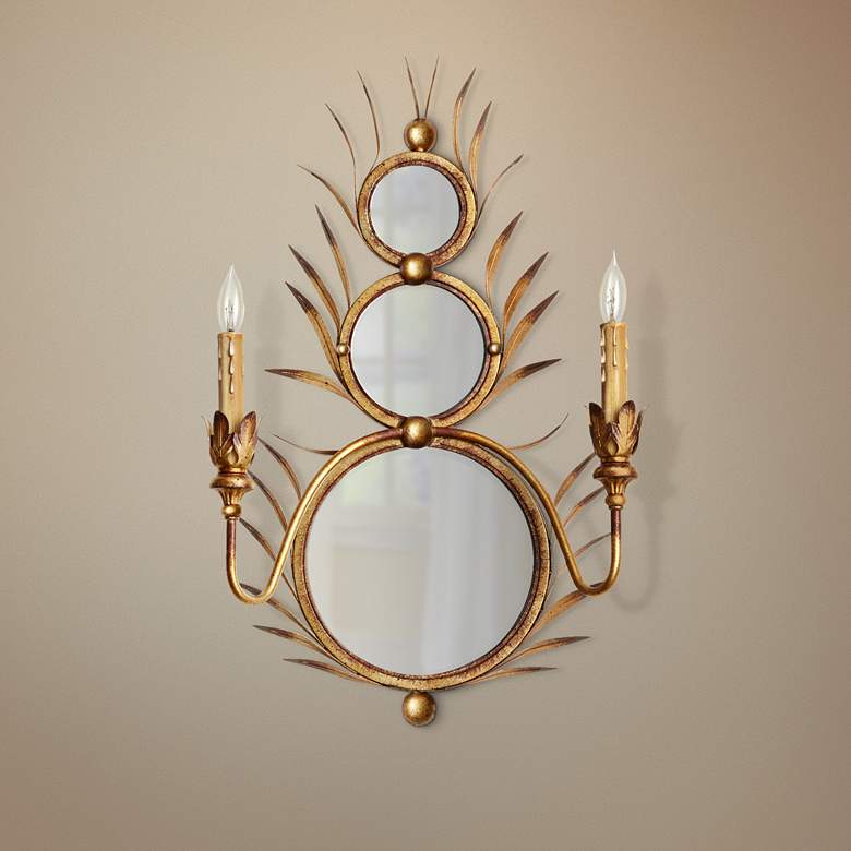 Image 1 Kingston 16" Wide Gold Wrought Iron Wall Sconce