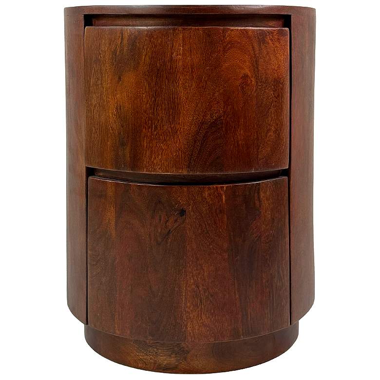 Image 2 Kingston 18" Wide Chestnut 2-Drawer Round Nightstand more views