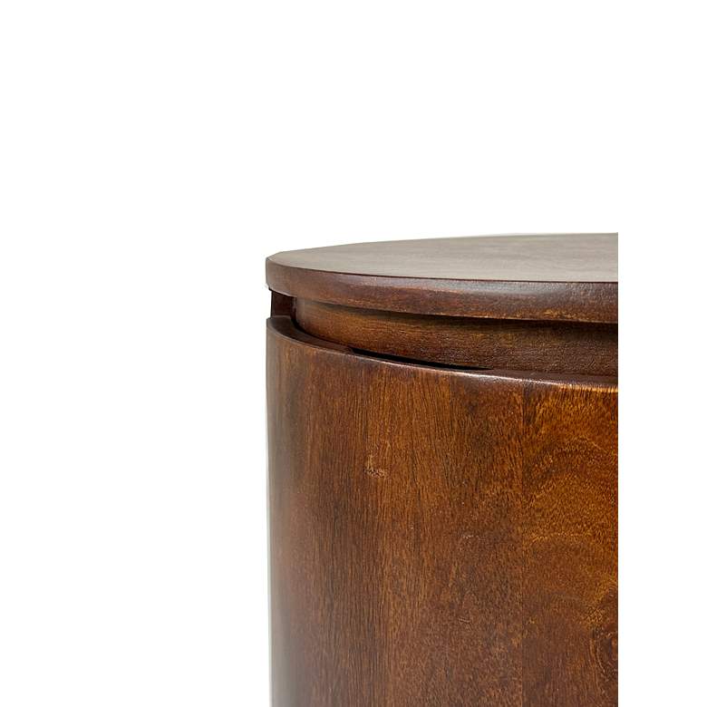 Image 3 Kingston 18" Wide Chestnut 2-Drawer Round Nightstand more views