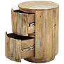 2_Kingston 18" Wide Natural Wood 2-Drawer Round Nightstand