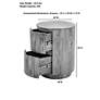 Kingston 18" Wide Natural Wood 2-Drawer Round Nightstand