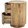 Kingston 18" Wide Natural Wood 2-Drawer Round Nightstand