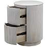 1_Kingston 18" Wide White-Washed 2-Drawer Round Nightstand