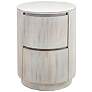 2_Kingston 18" Wide White-Washed 2-Drawer Round Nightstand more views