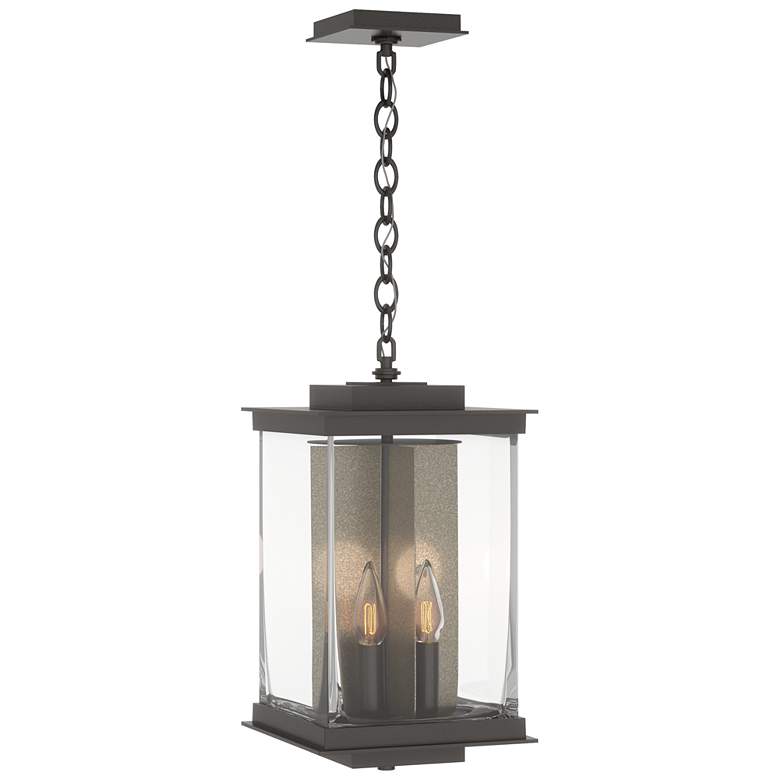 Image 1 Kingston 18 inchH Gold Accented Oiled Bronze Outdoor Lantern w/ Clear Shad