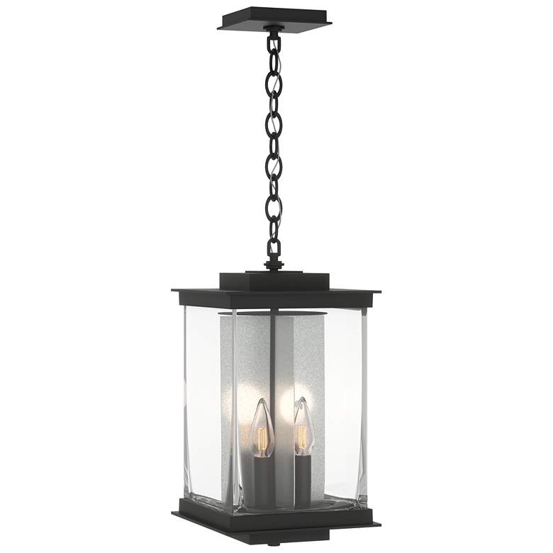 Image 1 Kingston 18"H Platinum Accented Black Outdoor Lantern w/ Clear Shade