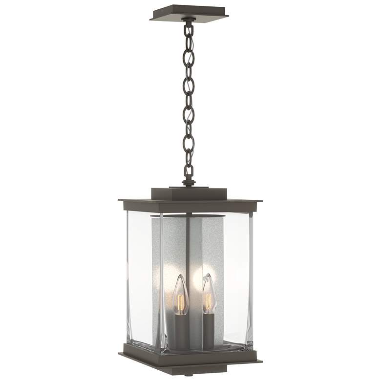 Image 1 Kingston 18"H Platinum Accented Dark Smoke Outdoor Lantern w/ Clear Sh