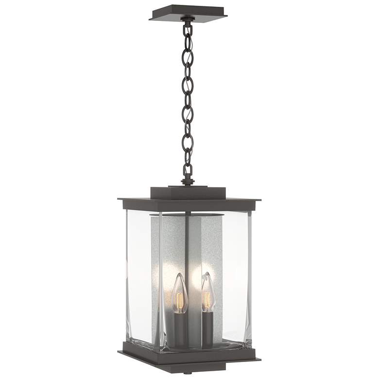 Image 1 Kingston 18"H Platinum Accented Oiled Bronze Outdoor Lantern w/ Clear