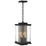 Kingston 18"H Soft Gold Accented Black Outdoor Lantern w/ Clear Shade