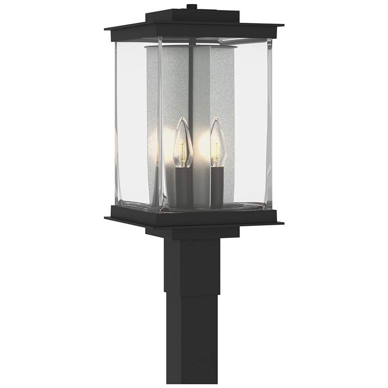 Image 1 Kingston 20.1"H Black Outdoor Post Light w/ Clear Shade