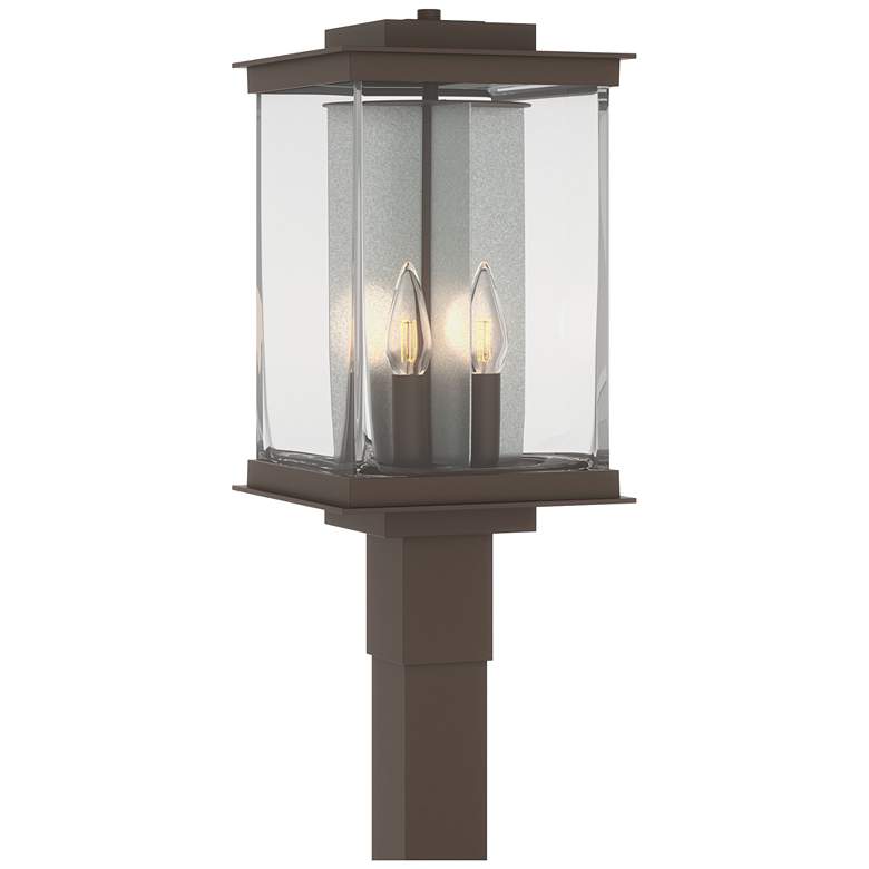 Image 1 Kingston 20.1 inchH  Bronze Outdoor Post Light w/ Clear Shade