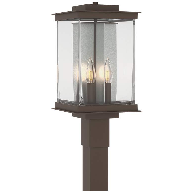 Image 1 Kingston 20.1"H Bronze Outdoor Post Light w/ Clear Shade