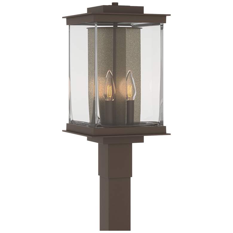 Image 1 Kingston 20.1"H Gold Accented Bronze Outdoor Post Light w/ Clear Shade