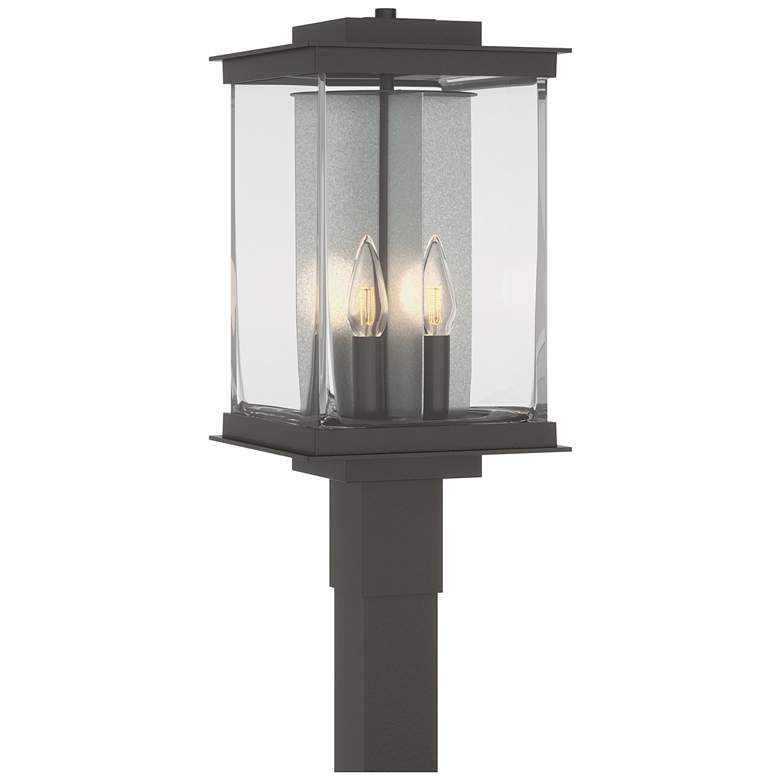 Image 1 Kingston 20.1 inchH  Oil Rubbed Bronze Outdoor Post Light w/ Clear Shade