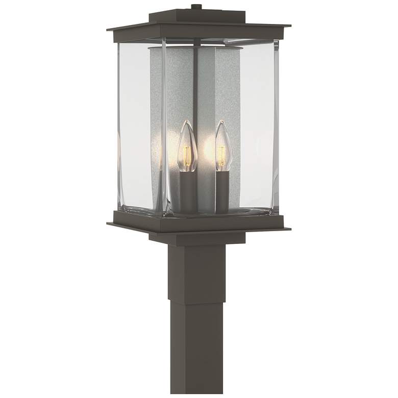 Image 1 Kingston 20.1 inchH  Smoke Outdoor Post Light w/ Clear Shade